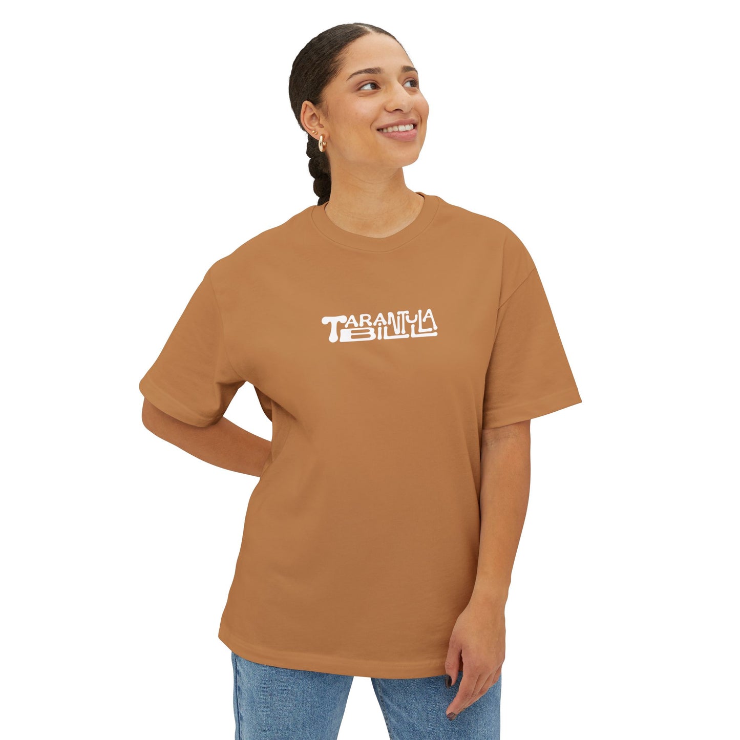 Tarantula Billie Graphic Tee — Retro Minimal Logo Boxy T-Shirt